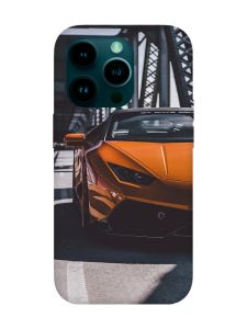 Матовий чохол з бірюзовими боками на Apple iPhone 14 Pro :: Авто помаранчеве (принт 237)