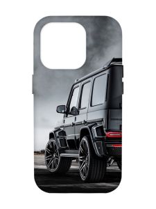 Матовий чохол з рожевими боками на Apple iPhone 14 Pro Max :: Авто чорне (принт 235)