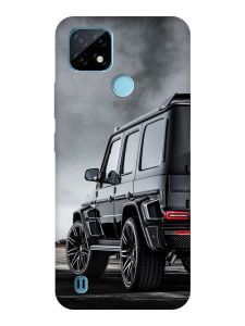 Матовий чохол з чорними боками на Realme C21Y :: Авто чорне (принт 235)