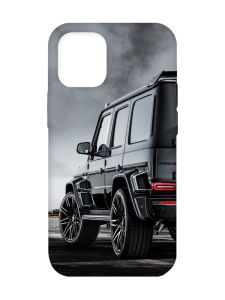 Матовий чохол з бірюзовими боками на Apple iPhone 12/12 Pro (6.1) :: Авто чорне (принт 235)