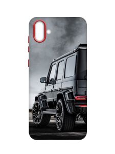 Матовий чохол з червоними боками на Samsung Galaxy A04 :: Авто чорне (принт 235)