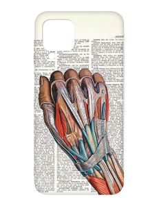 Матовий чохол з чорними боками на Samsung Galaxy A12 :: Анатомія руки (принт 298)