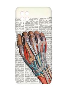 Матовий чохол з рожевими боками на Samsung Galaxy A12 :: Анатомія руки (принт 298)