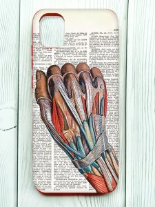 Матовий чохол з червоними боками на Samsung Galaxy A04E/A042 :: Анатомія руки (принт 298)