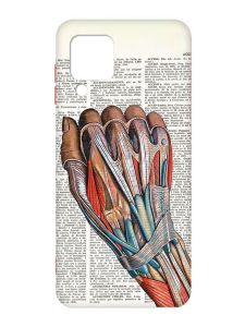 Матовий чохол з червоними боками на Samsung Galaxy M32/A22/M22 4G :: Анатомія руки (принт 298)