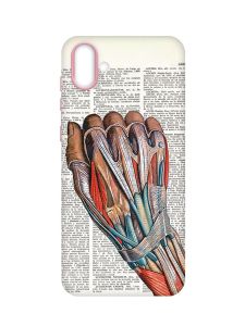 Матовий чохол з рожевими боками на Samsung Galaxy A04 :: Анатомія руки (принт 298)