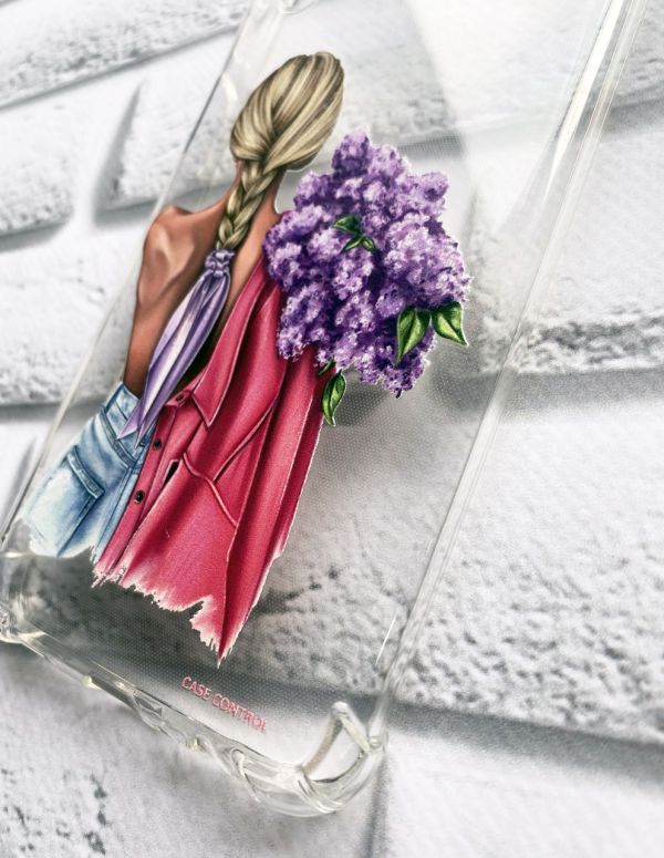 Чохол з потовщеними кутами на Samsung Galaxy M13 5G Дівчина з бузком (принт 7)