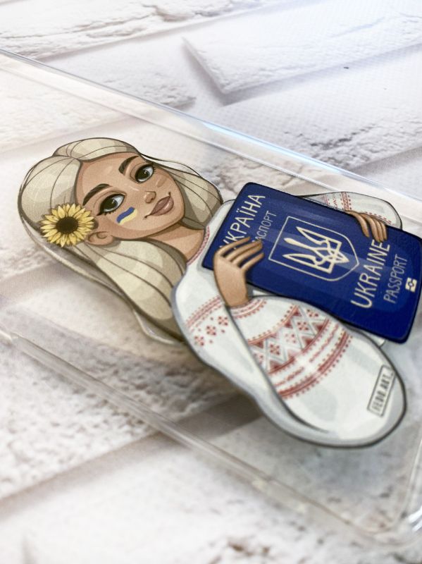 Прозорий чохол для Xiaomi Mi Play з патріотичним дизайном "Дівчина з паспортом" принт 13