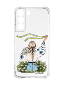 Чохол із потовщеними кутами на Samsung Galaxy S22 :: Дівчина зі стрічкою (принт 17)