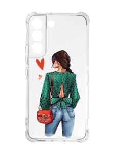 Чохол із потовщеними кутами на Samsung Galaxy S22 :: Дівчина в зеленому (принт 224)