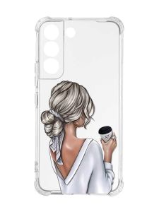 Чохол із потовщеними кутами на Samsung Galaxy S22 :: Дівчина з латте (принт 227)
