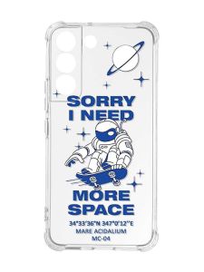 Чохол із потовщеними кутами на Samsung Galaxy S22 :: Космонавт на скейті (принт 248)
