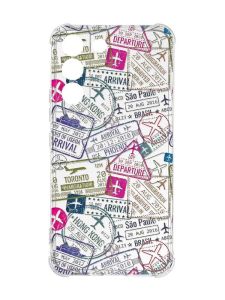 Чохол із потовщеними кутами на Samsung Galaxy S22 :: Подорожі. Штампи (принт 316)