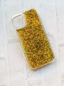 Чохол із плаваючими блискітками на iPhone 14 Золотий