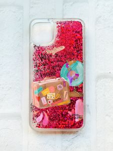 Чохол із плаваючими блискітками на iPhone 11 Рожевий :: Настрій подорожувати (принт 329)