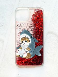 Чохол із плаваючими блискітками на iPhone 14 Червоний :: Кошеня (принт 120)