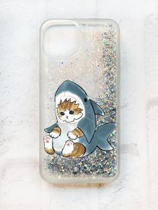 Чохол із плаваючими блискітками на iPhone 14 Срібний :: Кошеня (принт 120)