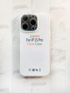 Прозорий силіконовий чохол із захистом камери на iPhone 15 Pro