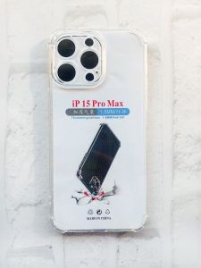 Прозорий силіконовий чохол із потовщеними кутами на iPhone 15 Pro Max