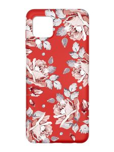 Матовий червоний чохол на Samsung Galaxy M32/A22/M22 4G :: Фон Троянди (принт 273)