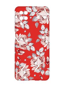 Матовий червоний чохол на Samsung Galaxy A12 :: Фон Троянди (принт 273)