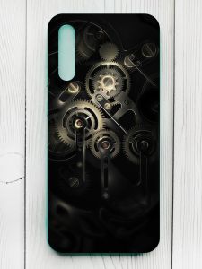 Матовий чохол з бірюзовими боками на Samsung Galaxy A50 (2019) A505/A30s :: Механізм (принт 238)