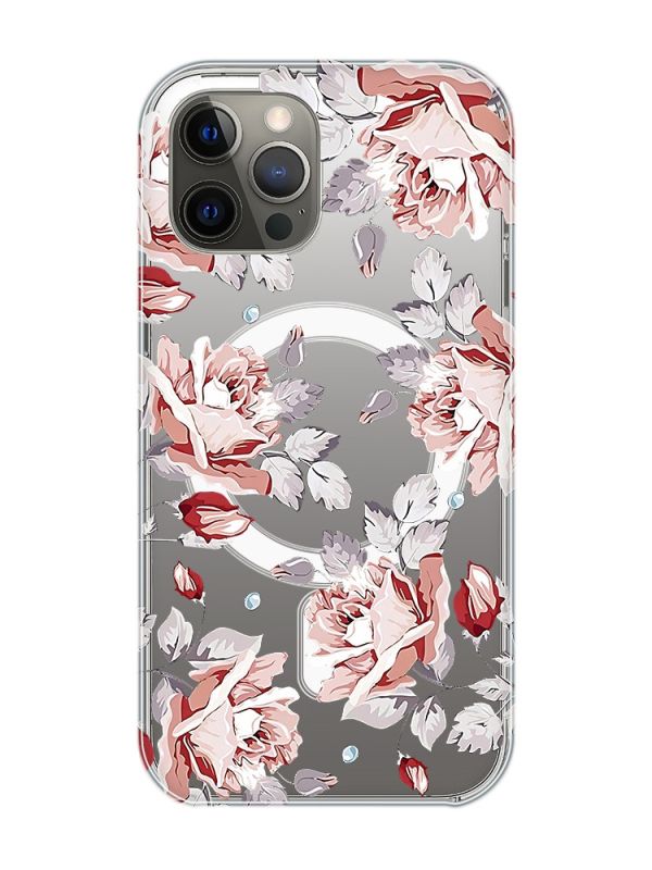 Магнітний чохол на iPhone 12 Pro Max із підтримкою MagSafe :: Фон Троянди (принт 273)