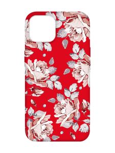 Матовий червоний чохол на Apple iPhone 14 :: Фон Троянди (принт 273)