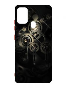 Матовий чохол з червоними боками на Samsung Galaxy M30s/M21 :: Механізм (принт 238)