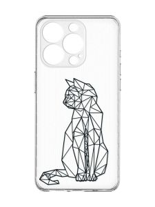 Чохол із захистом камери на  iPhone 15 Pro :: Котик (принт 124)