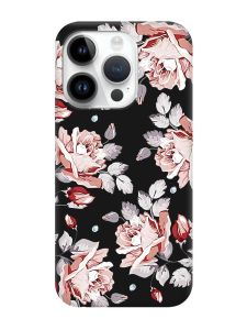 Матовий чорний чохол на Apple iPhone 14 Pro :: Фон Троянди (принт 273)