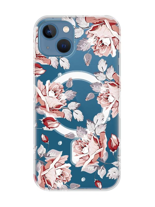 Магнітний чохол на iPhone 13 (6.1) із підтримкою MagSafe :: Фон Троянди (принт 273)