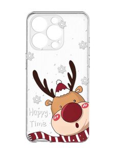 Чохол із захистом камери на  iPhone 15 Pro :: Зимове оленя  (принт 155)