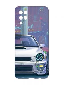 Матовий чохол з рожевими боками на Samsung Galaxy A12 :: Авто аніме (принт 239)