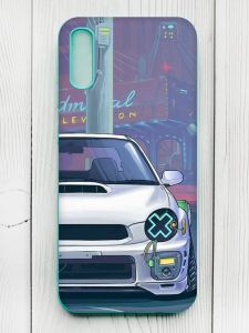 Матовий чохол з бірюзовими боками на Xiaomi Redmi 9А :: Авто аніме (принт 239)