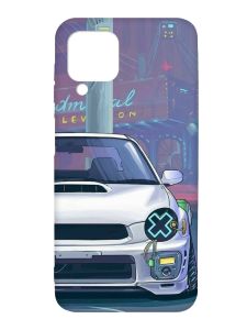 Матовий чохол з чорними боками на Samsung Galaxy A12 :: Авто аніме (принт 239)