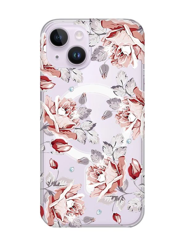 Магнітний чохол на iPhone 14 із підтримкою MagSafe :: Фон Троянди (принт 273)