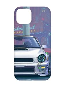 Матовий чохол з бірюзовими боками на Apple iPhone 14 :: Авто аніме (принт 239)