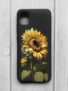 Матовий чорний чохол на Samsung Galaxy A04E/A042 :: Соняшник (принт 274)