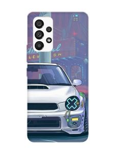 Матовий чохол з рожевими боками на Samsung Galaxy A53 4G/5G :: Авто аніме (принт 239)