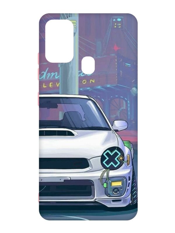 Матовий чохол з рожевими боками на Samsung Galaxy M30s/M21 :: Авто аніме (принт 239)