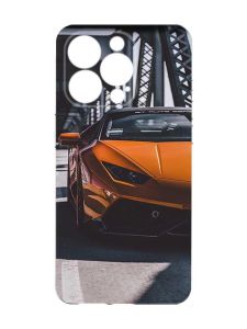 Чохол із захистом камери на  iPhone 15 Pro :: Авто помаранчеве (принт 237)