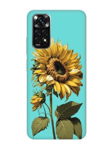 Матовий бірюзовий чохол на Xiaomi Redmi Note 11 :: Соняшник (принт 274)