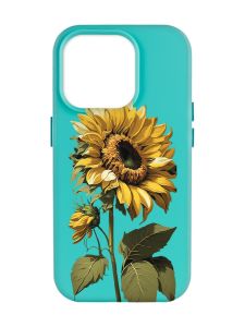 Матовий бірюзовий чохол на Apple iPhone 14 Pro Max :: Соняшник (принт 274)
