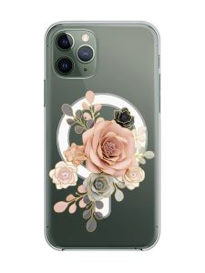Магнітний чохол на iPhone 12/12 Pro із підтримкою MagSafe :: Троянди (принт 275)