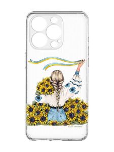 Прозорий чохол із захистом камери на iPhone 15 Pro Max :: Дівчина зі стрічкою (принт 25)