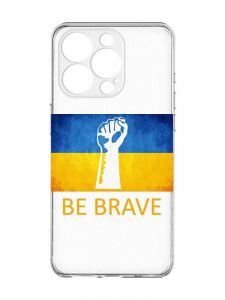 Прозорий чохол із захистом камери на iPhone 15 Pro Max :: Мужність Україна (принт 42)