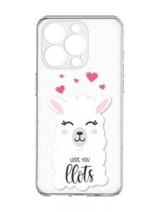 Прозорий чохол із захистом камери на iPhone 15 Pro Max :: Лама (принт 94)