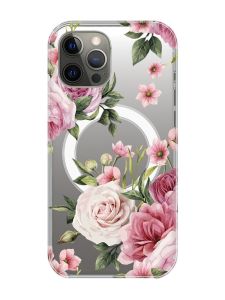 Магнітний чохол на iPhone 12 Pro Max із підтримкою MagSafe :: Рожеві квіти (принт 287)
