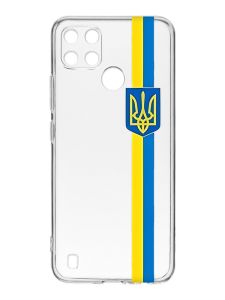 Прозорий чохол на Realme C21Y :: Стрічка Україна (патріотичний принт 253)